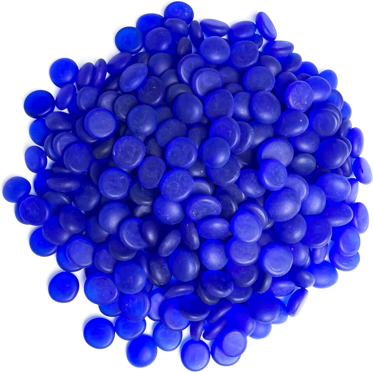 Flat Marbles Vase Filler - 3 Lb (315 pcs) Cobalt Glass Pebbles Vases - Clear Glass Stones for Vases - Flat Glass Marble for Craft and Home décor - Aquarium Glass Marble Filler